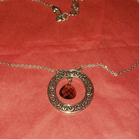 Brighton Topaz Crystal Dangler in Open Circle Pendant Necklace 😍 - Picture 1 of 6